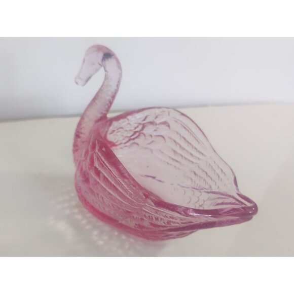Vintage Fenton Pink Art Glass Swan Trinket/Candy Bowl 4.5" x 3 3/4" - Picture 5 of 10